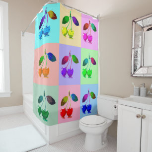Rideaux De Douche Cerises colorées Vivides - Pop Art