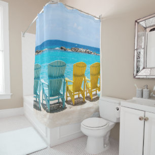 Rideaux De Douche Chaise de plage des Caraïbes Oasis #2 #caribbean #