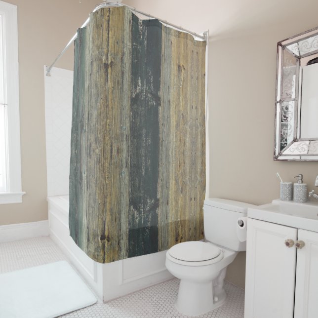 Rideaux De Douche Chalet rustique en bois Bain de charme (En situation)