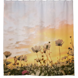 Rideaux De Douche champ avec des fleurs