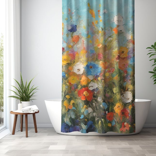 Rideaux De Douche Champ Coloré de Fleurs Sauvages (Créateur téléchargé)