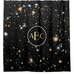 Rideaux De Douche Champ ultra-profond de Hubble avec monogramme pers