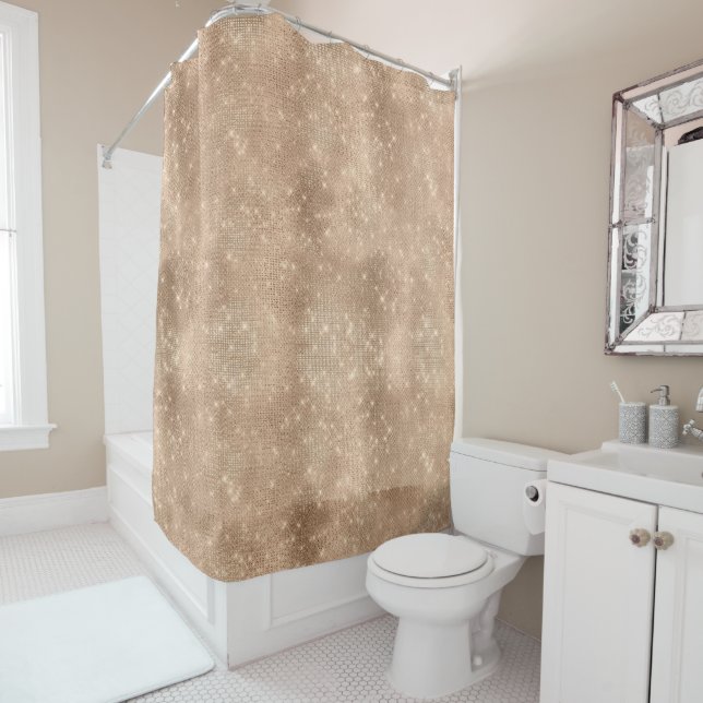 Rideaux De Douche Champagne Glitz (En situation)
