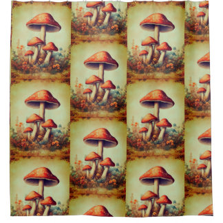 Rideaux De Douche Champignon vintage