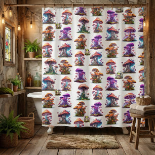 Rideaux De Douche Champignons et grenouilles à contes équitables