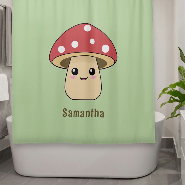 Rideaux De Douche Champignons mignons (Cute Mushroom Shower Curtain)