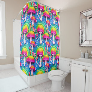 Rideaux De Douche Champignons mignons colorés Motif sans joint