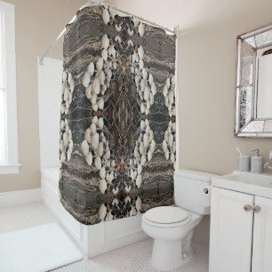 Rideaux De Douche Champignons sauvages blancs Motif naturel Abstrait