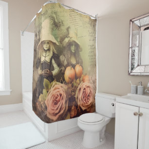 Rideaux De Douche Chariot Halloween vintage (1)