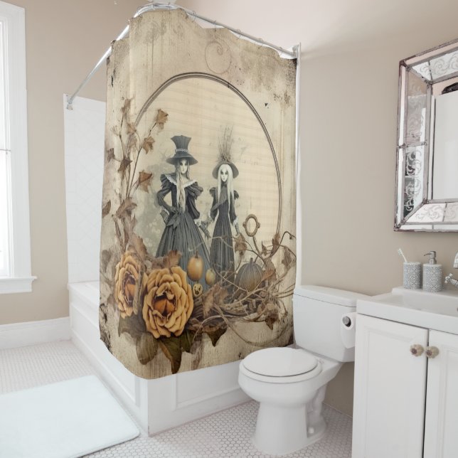 Rideaux De Douche Chariot Halloween vintage (12) (En situation)