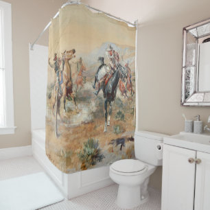 Rideaux De Douche Charles Russell The Getaway Vintage Western