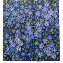 Charmantes fleurs de pervenche dispersées bleu pro