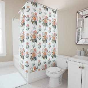 Rideaux De Douche Charme à fleurs avec ailes de papillon