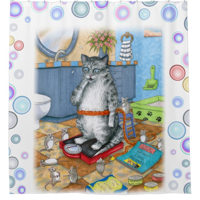 Rideaux De Douche Chat 579 Drôle chat (Devant)