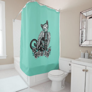 Rideaux De Douche Chat de crâne de sucre