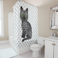 Chat de dessin animé mignon Egyptian Mau fumée & p