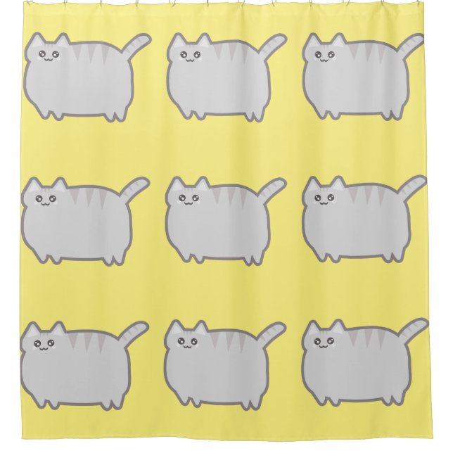 Rideaux De Douche Chat de graisse de Kawaii (Devant)