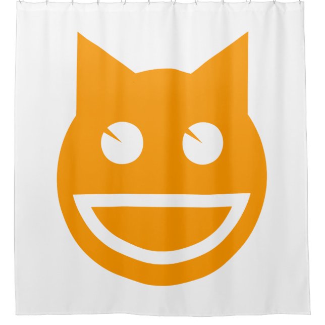 Rideaux De Douche Chat Emoji souriant (Devant)