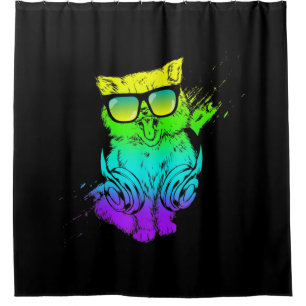 Rideaux De Douche Chat Kitty coloré   Cadeau de musique Lover