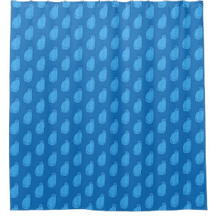 Rideaux De Douche Chat moderne du milieu du siècle, Cobalt et Bleu c