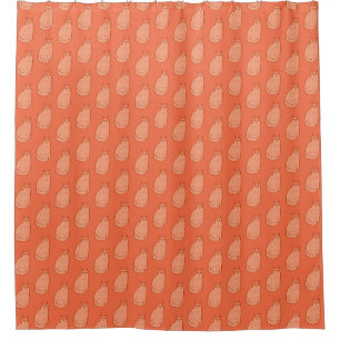 Rideaux De Douche Chat moderne du milieu du siècle, Coral Orange et
