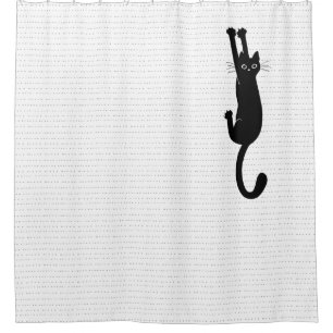 Rideaux De Douche Chat Noir Drôle Accroché   Crazy Kitty