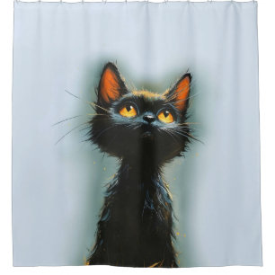 Rideaux De Douche Chat noir enchanté