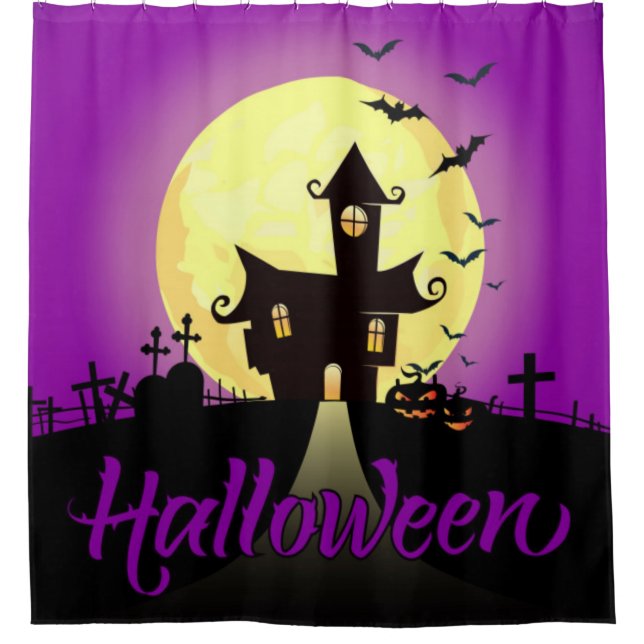 Rideaux De Douche Château de Halloween (Devant)