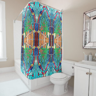 Rideaux De Douche Château vert magicien d'Oz Stainglass
