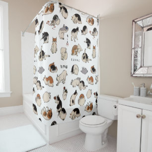 Rideaux De Douche Chats japonais, Hiroshige, carte postale Ukiyo-e