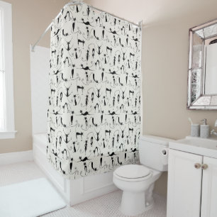 Rideaux De Douche Chats noirs Kooky