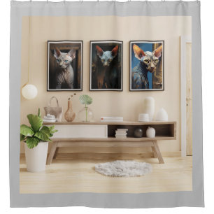 Rideaux De Douche Chats Sphynx Art