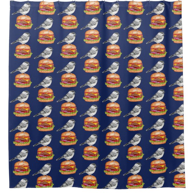 Rideaux De Douche Cheeseburger Bird Chickadee Tahoe (Devant)