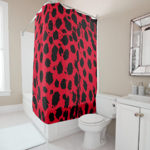 Rideaux De Douche Cheetah Red