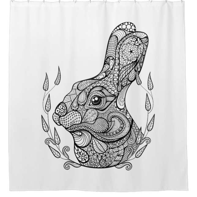 Rideaux De Douche Chef inspiré de lapin en guirlande (Devant)