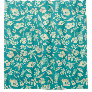 Rideaux De Douche Chemise hawaïenne de batik de plage de Makapuu
