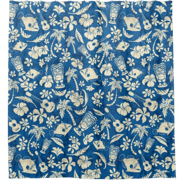 Rideaux De Douche Chemise hawaïenne de batik de plage de Makapuu (Devant)