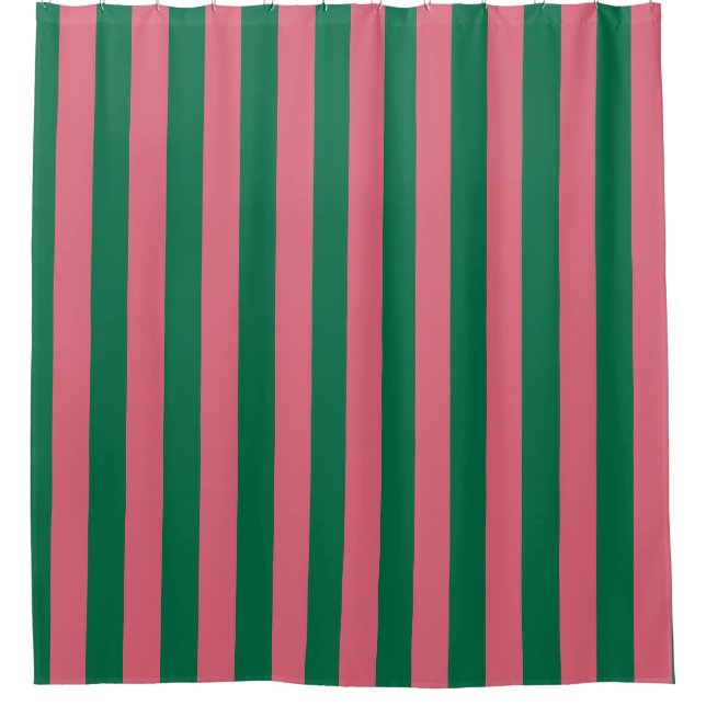 Rideaux De Douche Chérie Picket Rose Vert Bande (Devant)