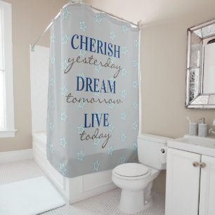Rideaux De Douche Cherish hier Dream demain Live today curtaï