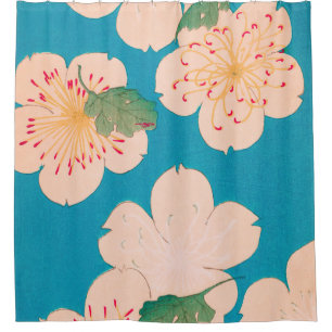 Rideaux De Douche Cherry Blossoms Vintage Japanese Floral Print