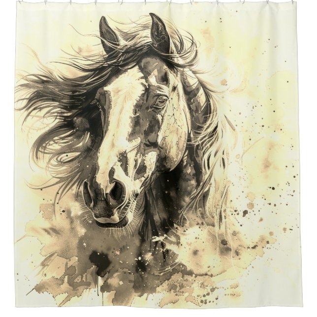 Rideaux De Douche Cheval d'art (Devant)