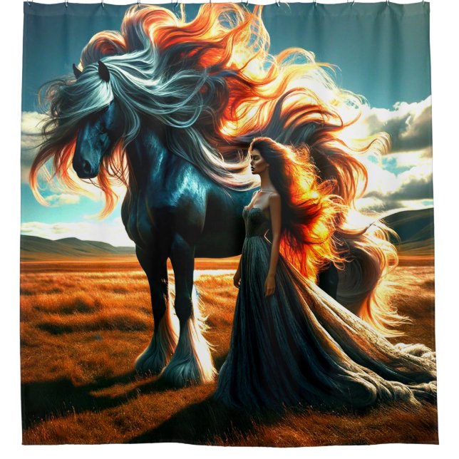 Rideaux De Douche Cheval d'art (Devant)