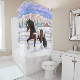 Rideaux De Douche Cheval de Tinker Tinker Gypsy Vanner Brown Pinto