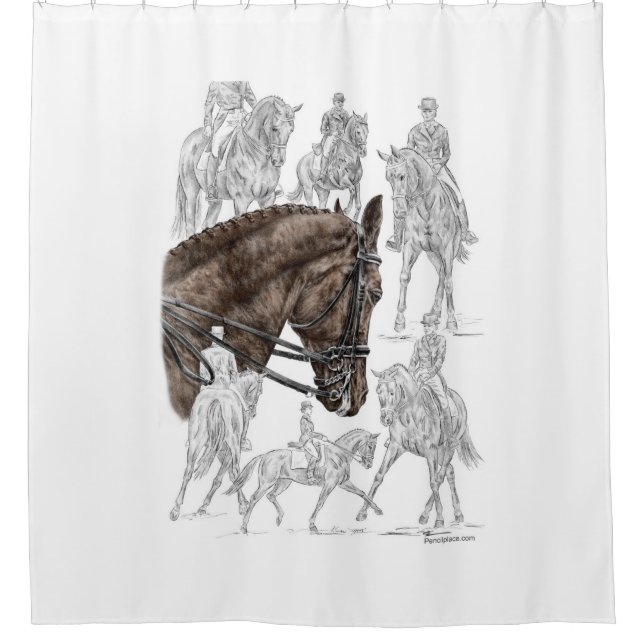 Rideaux De Douche Chevaux de contrainte collectés FEI (Devant)