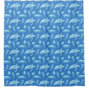 Rideaux De Douche Chevaux de mer et tortues de mer