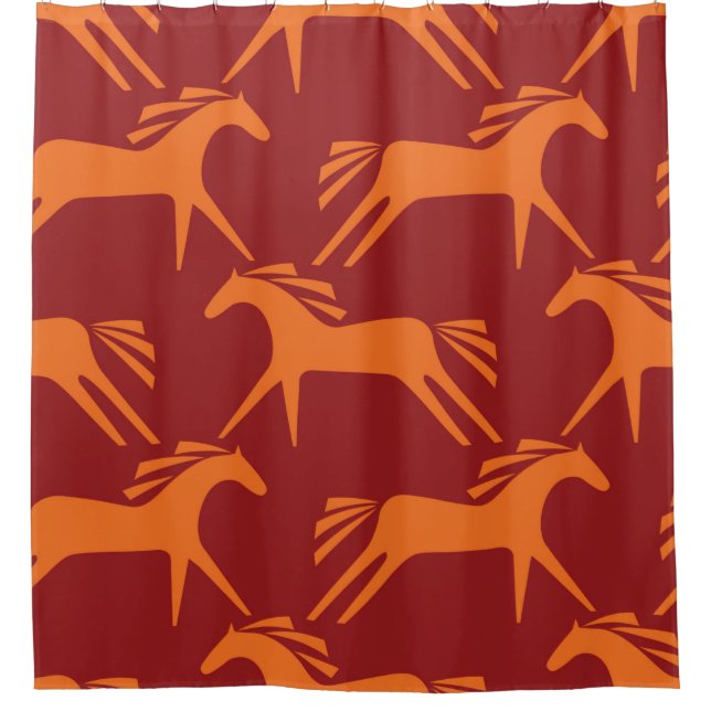 Rideaux De Douche Chevaux motifs sans couture (Devant)