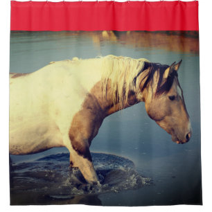 Rideaux De Douche CHEVAUX SAUVAGES DE L'UTAH PINTO DANS L'EAU Douche
