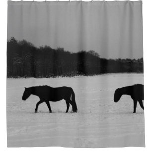 Rideaux De Douche Chevaux sur la neige sccn