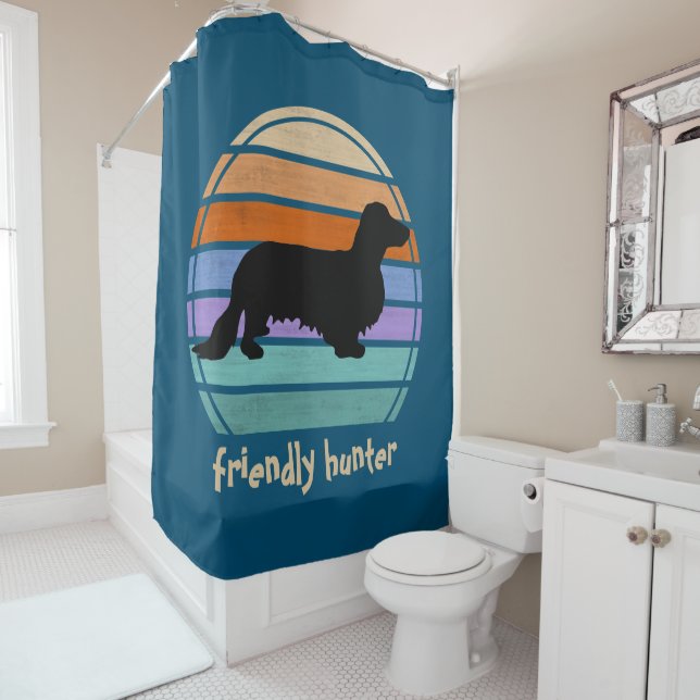 Rideaux De Douche Cheveux longs Dachshund - Silhouette 1 (En situation)