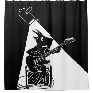 Rideaux De Douche Chèvre jouant une guitare électrique